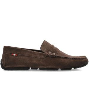 Bally Suede-Leather Loafers - Brown