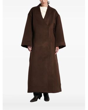 Entire studios Wrap-Front Double-Breasted Coat - Brown