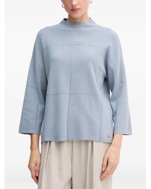 Joseph Ribkoff Seam-Details High-Neck Jumper - Blue