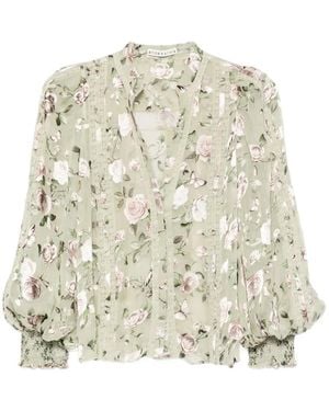 Alice + Olivia Blusa Arlette Con Estampado Floral - Blanco