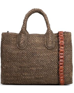 IBELIV Rary Woven-Design Tote Bag - Brown