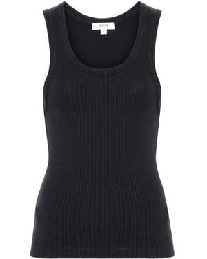 Agolde Poppy Ribbed-Knit Tank Top - Black