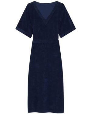 Vilebrequin Terry-Cloth V-Neck Dress - Blue