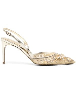 Rene Caovilla Zapatos de tacón con detalle de cristales - Neutro