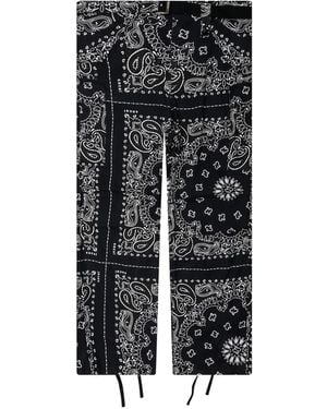 Sacai Bandana-Print Belted Trousers - Black