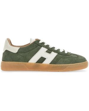 Hogan Calf Leather And Suede Cool Trainers - Green