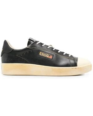 Autry Dallas Vintage Leather Sneakers - Black