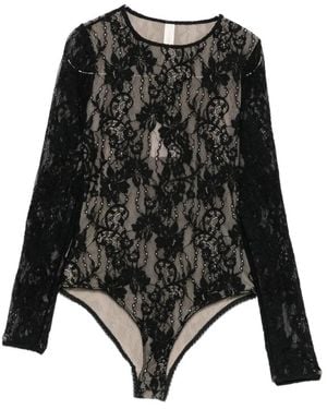 Zimmermann Lace-Panelled Long-Sleeve Bodysuit - Black