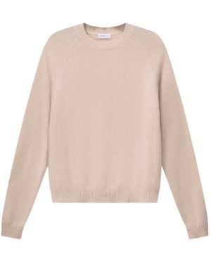 Minnie Rose Shrunken Raglan-Sleeve Sweater - Natural
