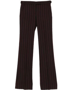 Alexander McQueen Pinstriped Low-Sise Trousers - Black