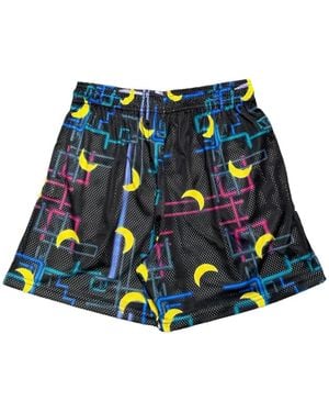 Eric Emanuel Moon-Print Track Shorts - Blue