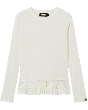 Mini Cream Ruffled T-Shirt - White