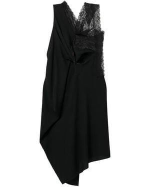 Junya Watanabe Asymmetric Draped Gathered Midi Dress - Black