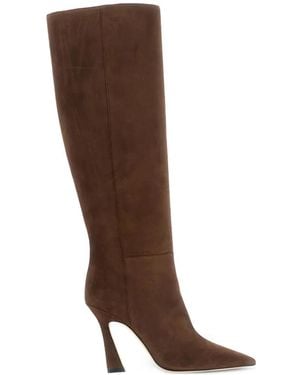 Stuart Weitzman Pointed-Toe Suede Knee-High Boots - Brown