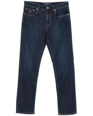 Corneliani Jean À Écusson À Logo - Bleu