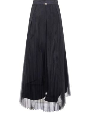 Twinset Pleated Maxi Skirt - Blue