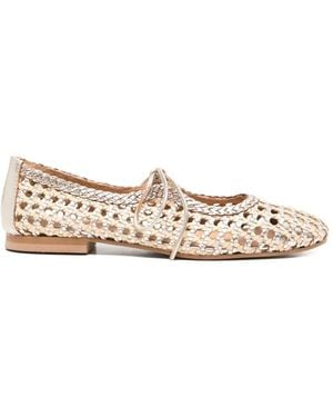 Gioseppo Woven Leather Ballet Flats - White