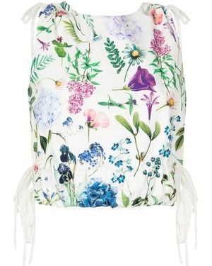 Lethicia Bronstein Bibia Cropped-Top Mit Blumen-Print - Blau