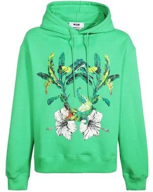 MSGM フローラル パーカー - グリーン