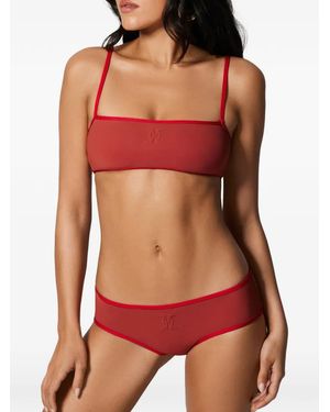 Kiki de Montparnasse Embroidered-Logo Bikini Top