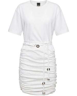 Pinko Short Dress With Belt - White
