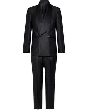 Franzese Collection Stefano De Martino Double-Breasted Suit - Black