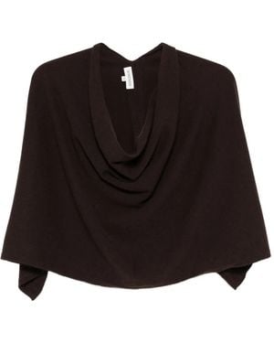 Bompard Cowl-Neck Cashmere Poncho - Black