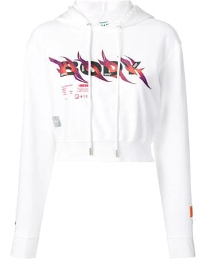 Heron Preston Sudadera Corta Con Estampado Body - Blanco
