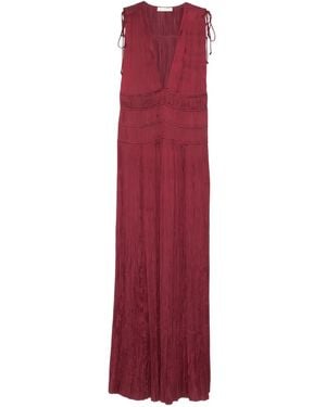 Ulla Johnson Tasneem V-Neck Tie-Shoulder Maxi Dress - Red