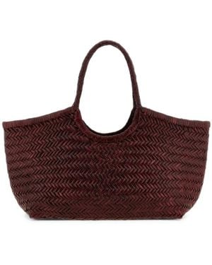 Dragon Diffusion Big Nantucket Woven Leather Shoulder Bag - Brown