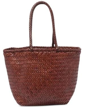 Dragon Diffusion Woven-Design Shoulder Bag - Red