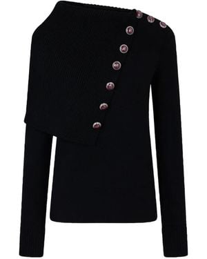 Rabanne Asymmetrischer Pullover Mit Matrosenkragen - Schwarz