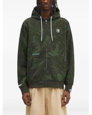 Aape By A Bathing Ape Camouflage-Print Zip-Up Hoodie - Green