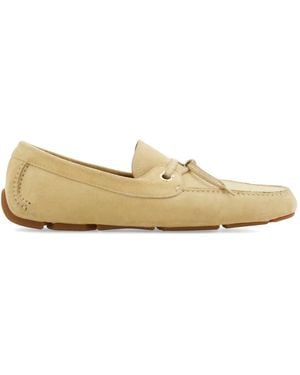 Ferragamo Laced Driver Loafers - Natural