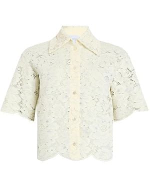 Patou Lace Short-Sleeves Shirt - White