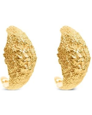 freya rose Lion Hoops Textured Earrings - Metallic