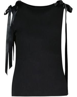 Simone Rocha Top De Tirantes Con Detalle De Lazo - Negro