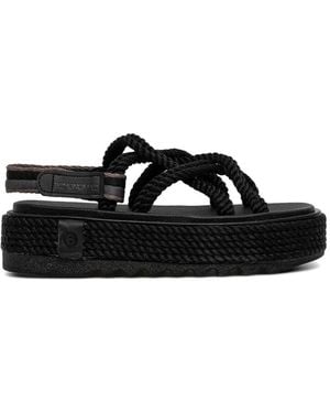 Bohonomad Rope-Detail Flatform Espadrilles - Black
