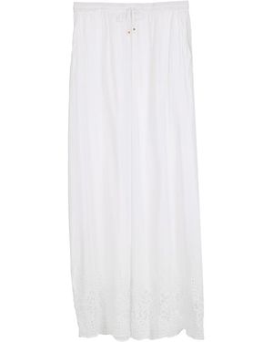 Amir Slama Broderie-Anglaise Palazzo Trousers - White