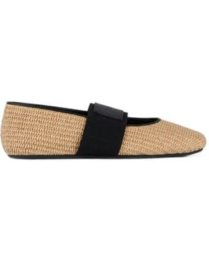 Givenchy Sliced Square Ballerinas Aus Raffiabast - Weiß