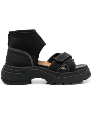 Maison Margiela Strap-Detail Suede Sandals - Black