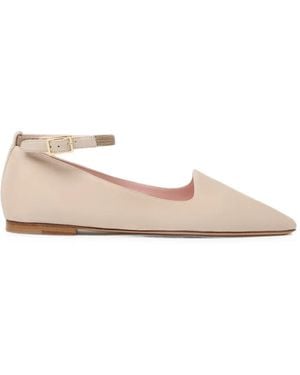 Fabiana Filippi Beaded-Strap Pointed-Toe Ballet Flats - Pink
