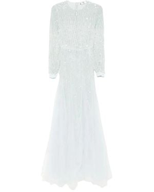 Elisabetta Franchi Sequin-embellished georgette maxi dress - Weiß