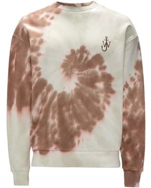 JW Anderson Anchor-Logo Tie-Dye Sweatshirt - Brown