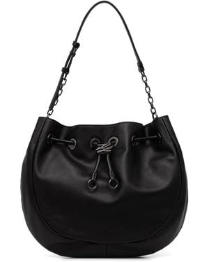 KARL LAGERFELD Logo-Plaque Drawstring-Fastening Tote Bag - Black