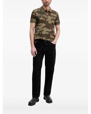 Aeronautica Militare Camouflage-Pattern Polo Shirt - Black