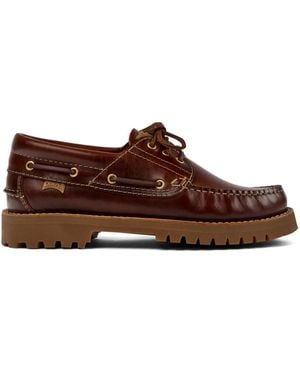 Camper Nautico Apron-Toe Leather Boat Shoes - Brown