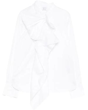McQueen Ruffled Long-Sleeve Shirt - White
