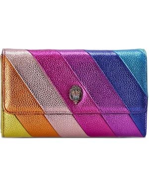 Kurt Geiger Stripe Metallic Clutch Bag - Purple