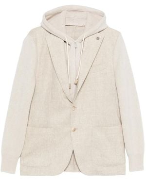 Gran Sasso Hooded Panelled Blazer - White